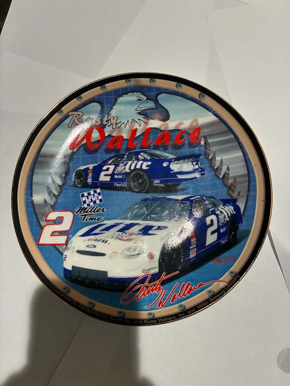 1997 Hunter Manufacturing Rusty Wallace #2 Miller Lite Commemorative Plate